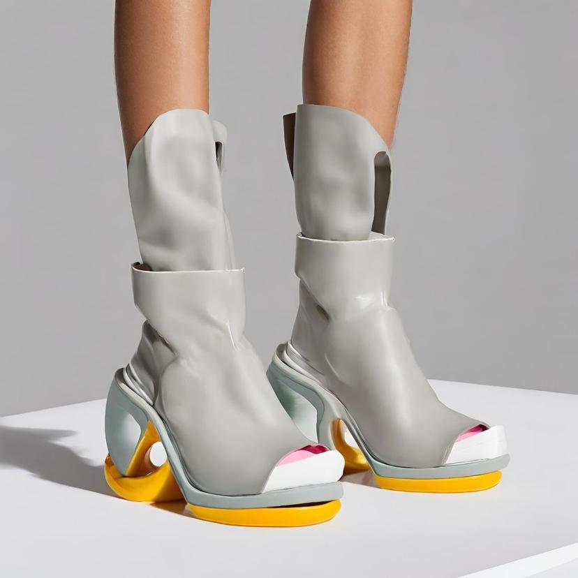 Futuristic Chic High-Heel Boots