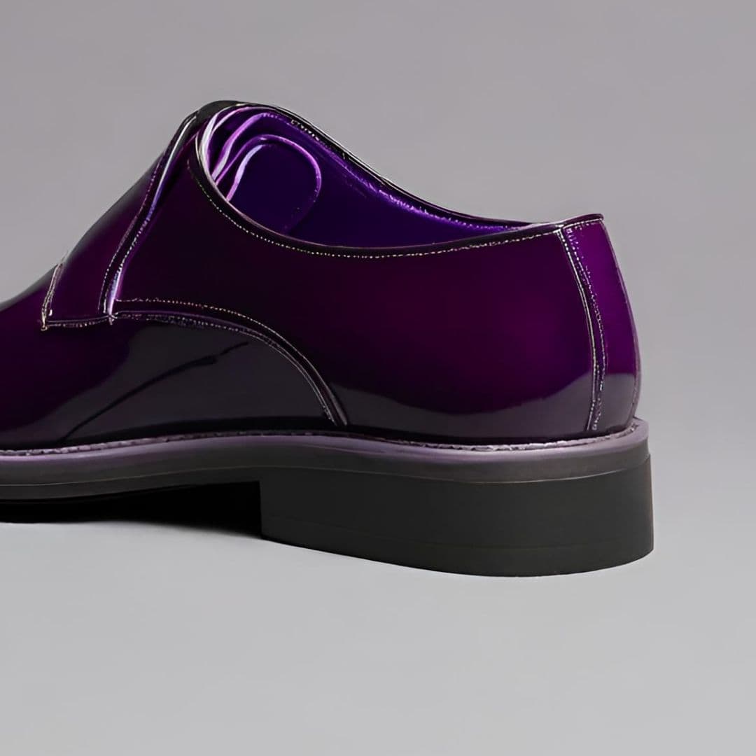 Elegant Purple Leather Loafers