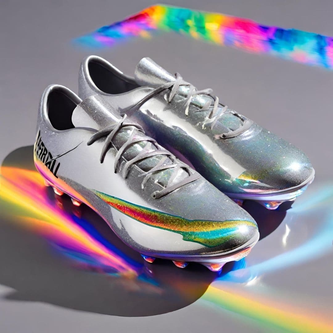 Futuristic Holographic Soccer Cleats